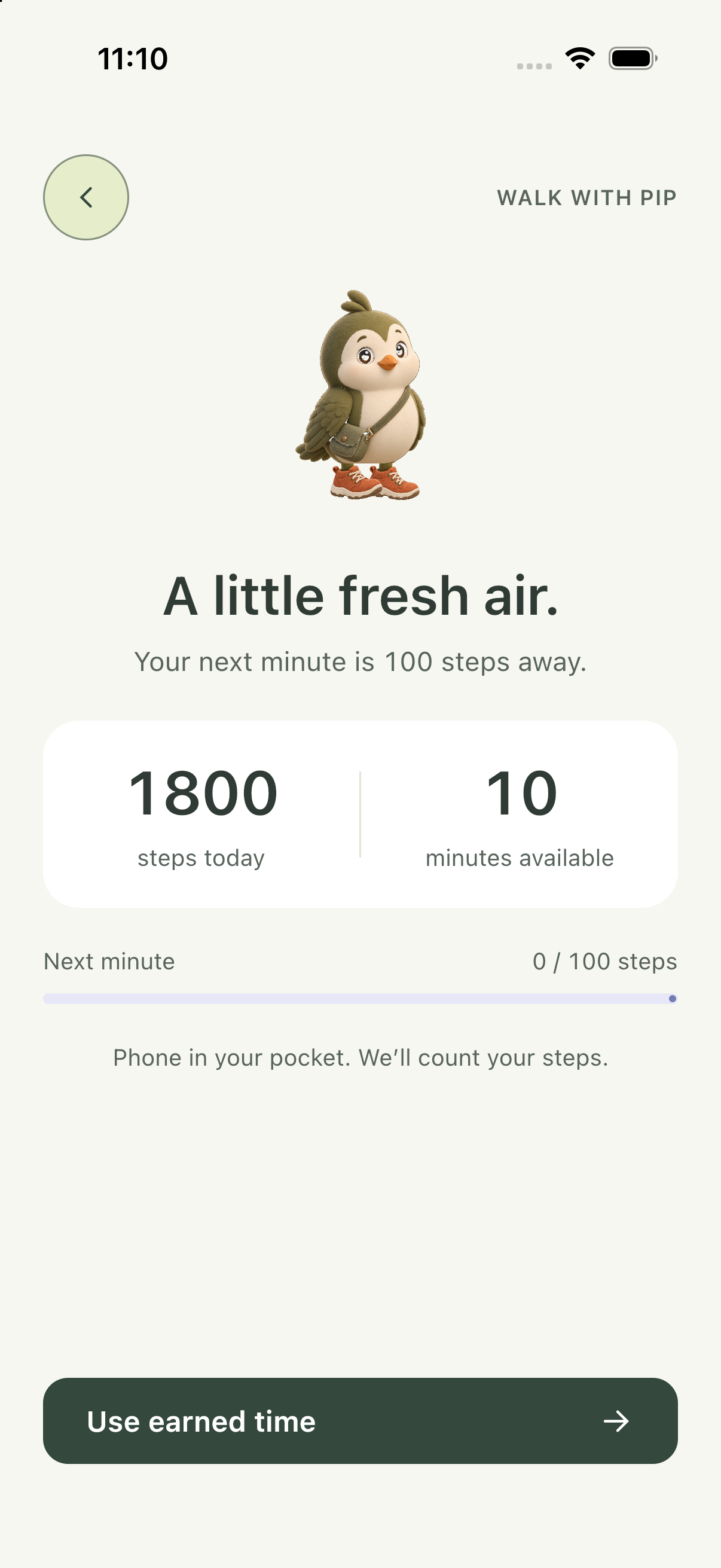 ScrollShield walking screen